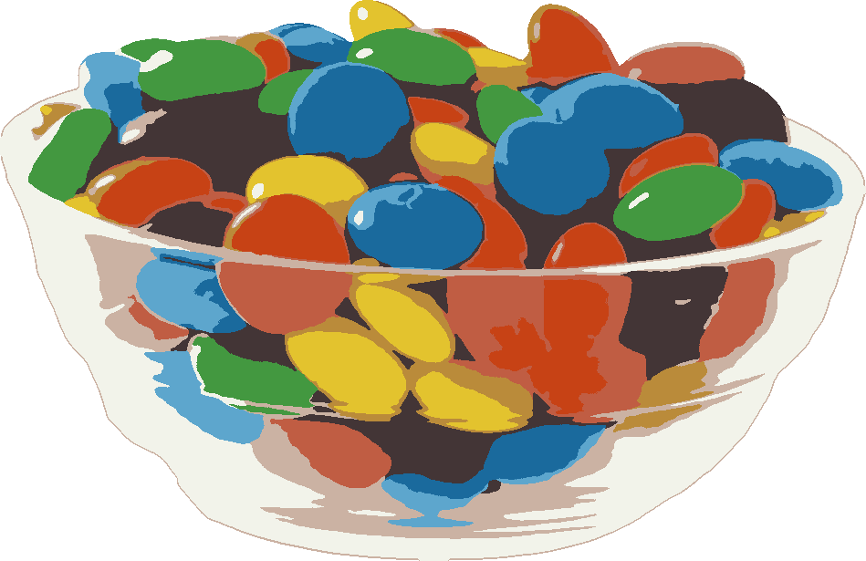 Candy Dish stencil, painted in 10 colors
