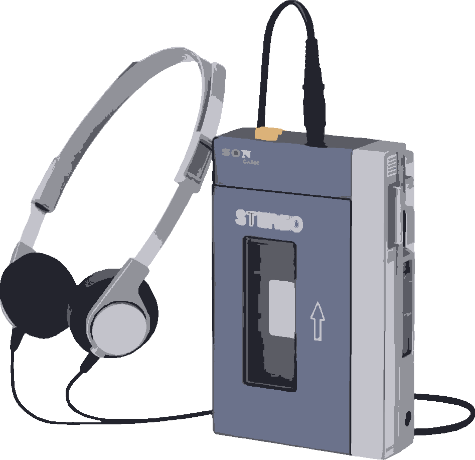 Sony Walkman stencil, painted in 6 colors