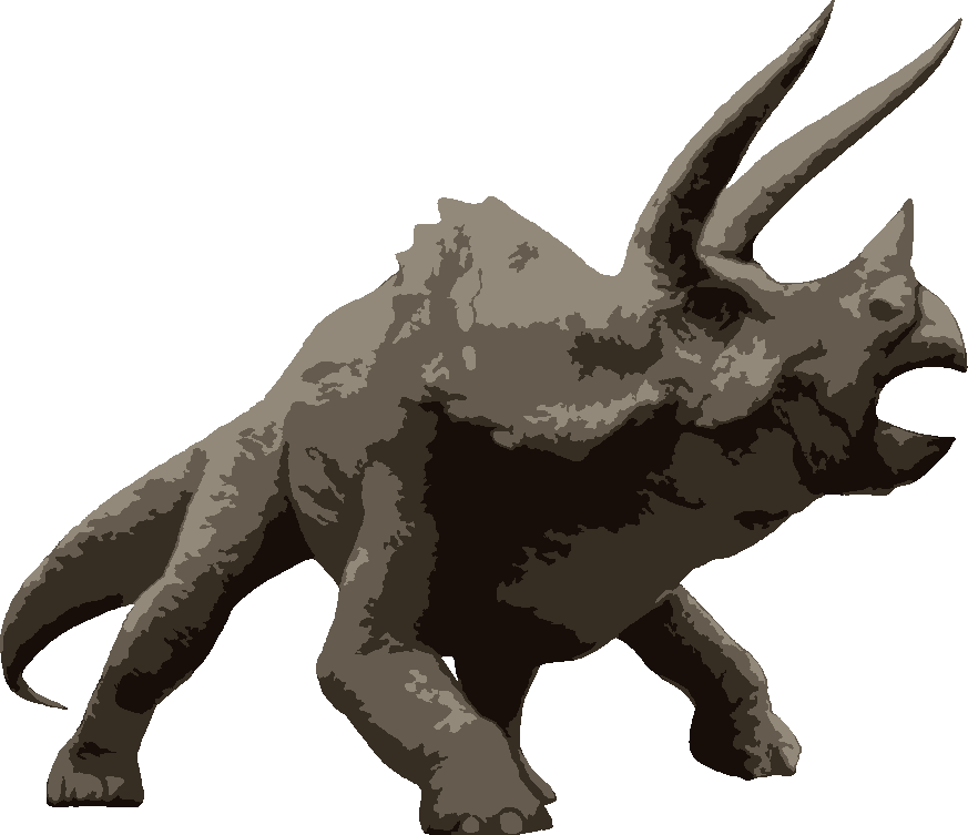 Triceratops Charging stencil, painted in 4 colors