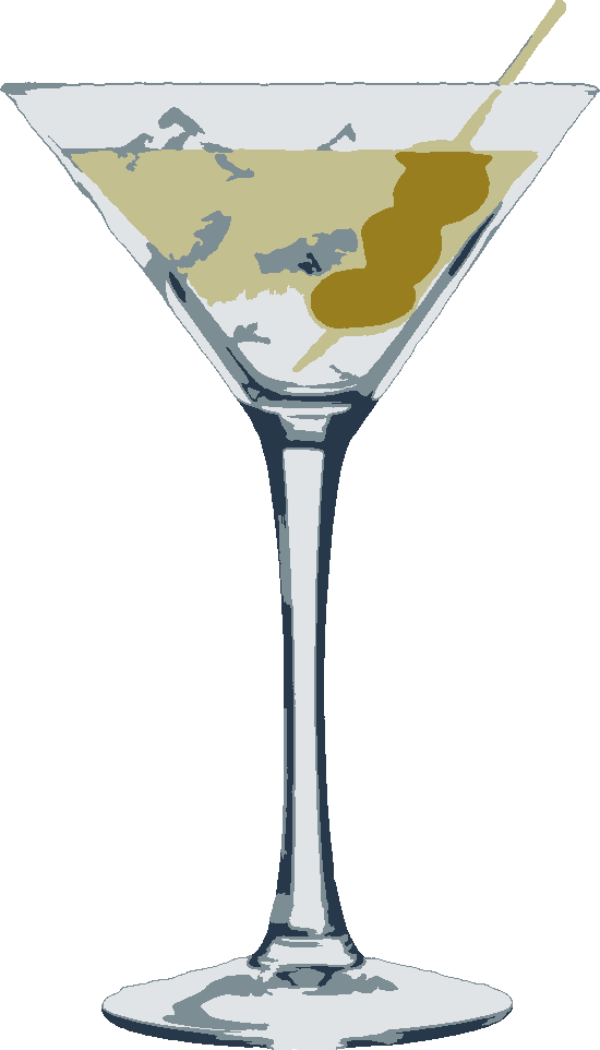 Martini over Ice stencil, painted in 5 colors