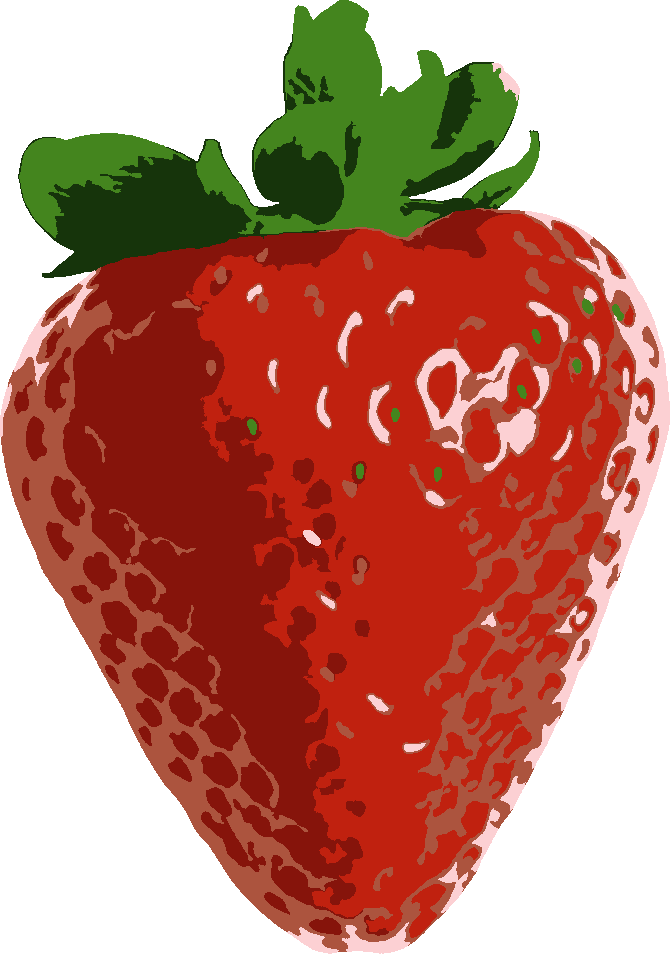 Strawberry stencil, painted in 6 colors