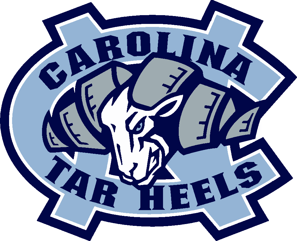 Carolina Tar Heels stencil, painted in 4 colors
