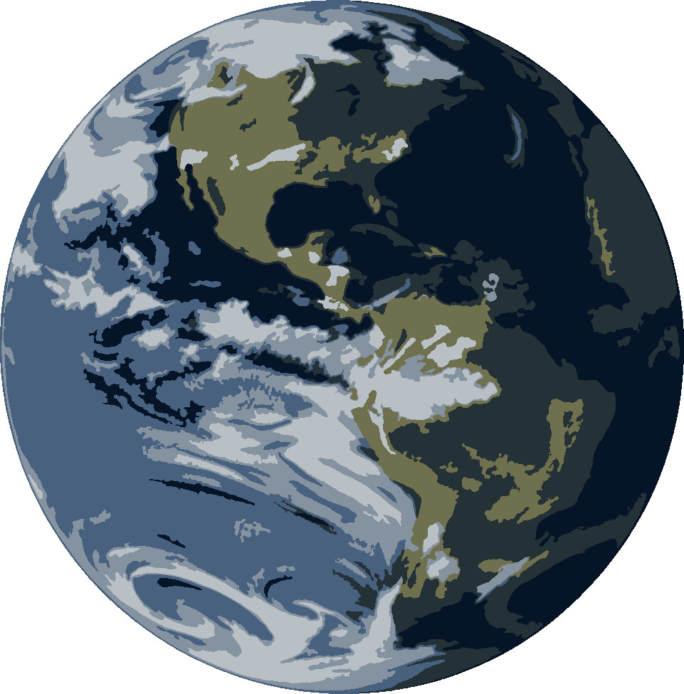 Earth from Space stencil, painted in 6 colors