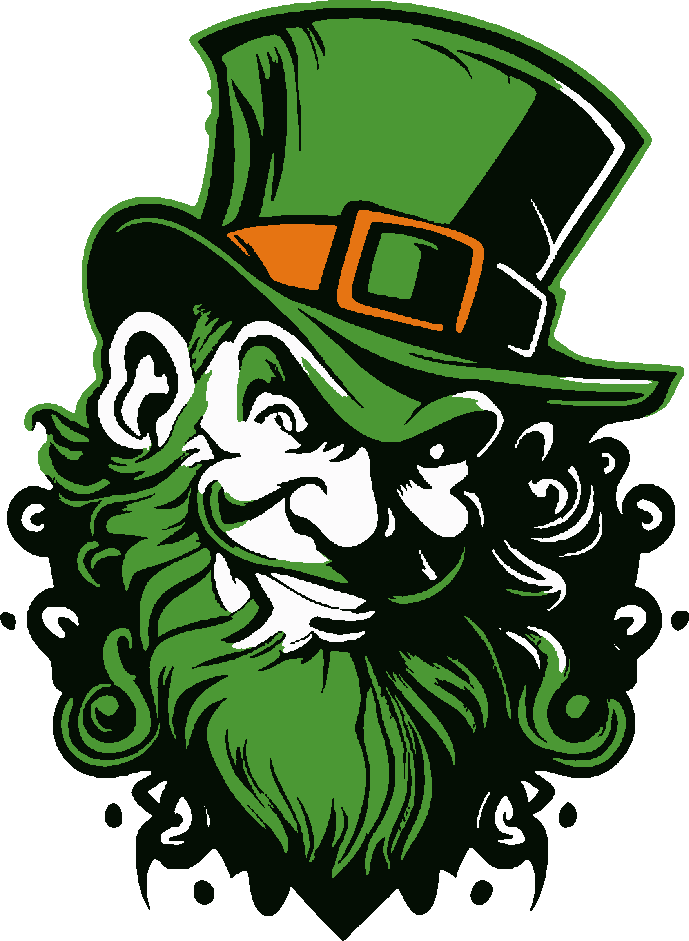 Leprechaun stencil, painted in 4 colors