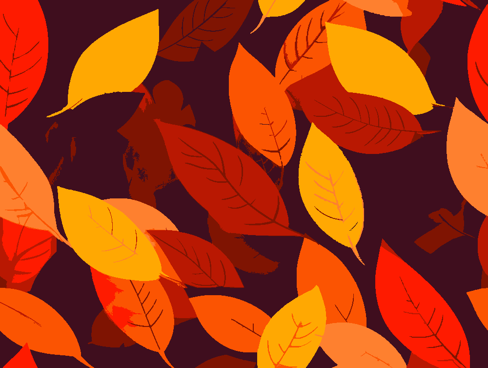 Autumn Leaves stencil, painted in 7 colors