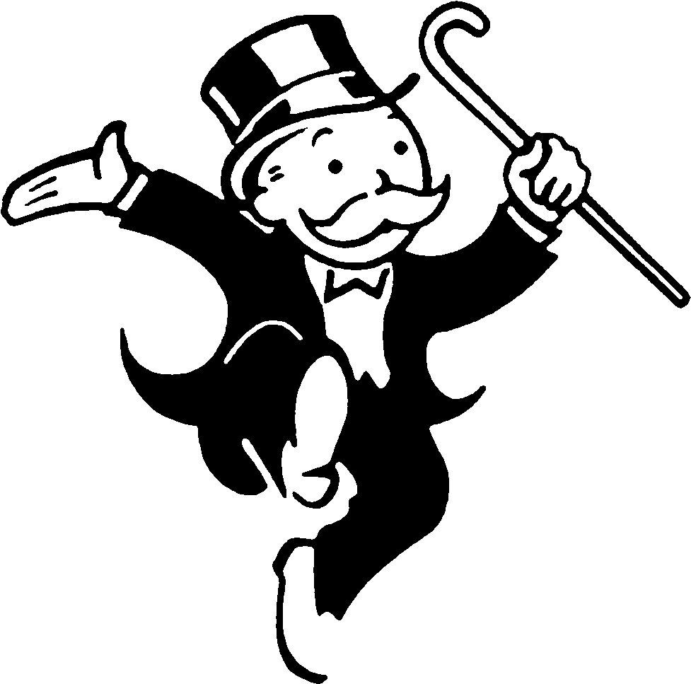 Dancing Monopoly Man stencil, painted as a single layer