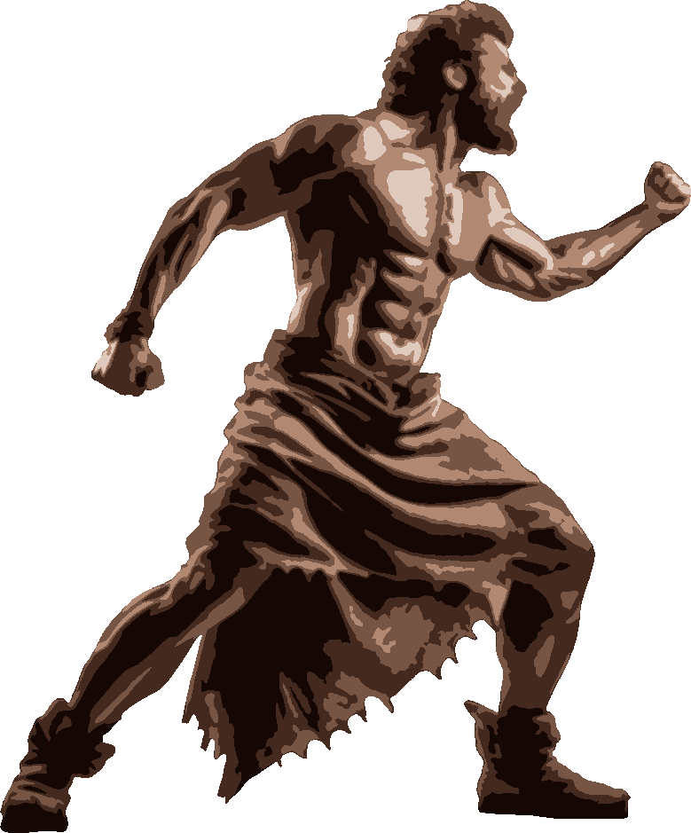 Hercules stencil, painted in 5 colors