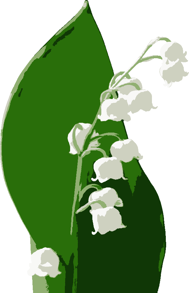 Lily of the Valley stencil, painted in 5 colors