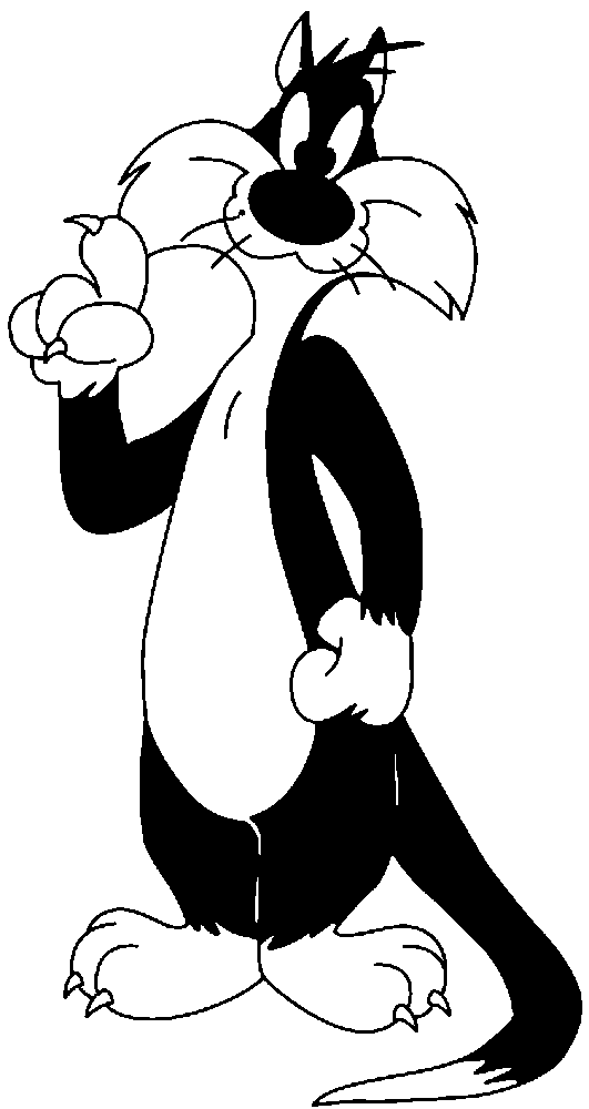 Sylvester the Cat stencil, painted as a single layer