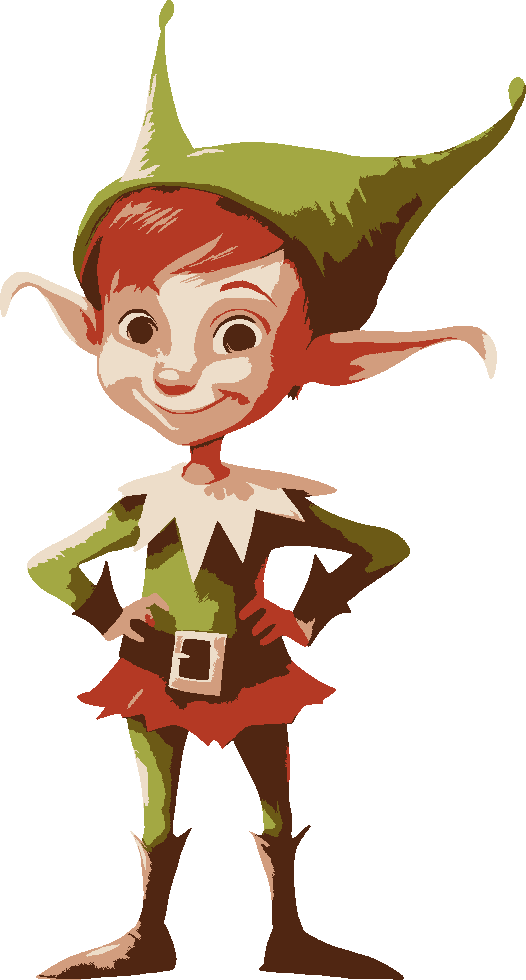 Elf stencil, painted in 6 colors
