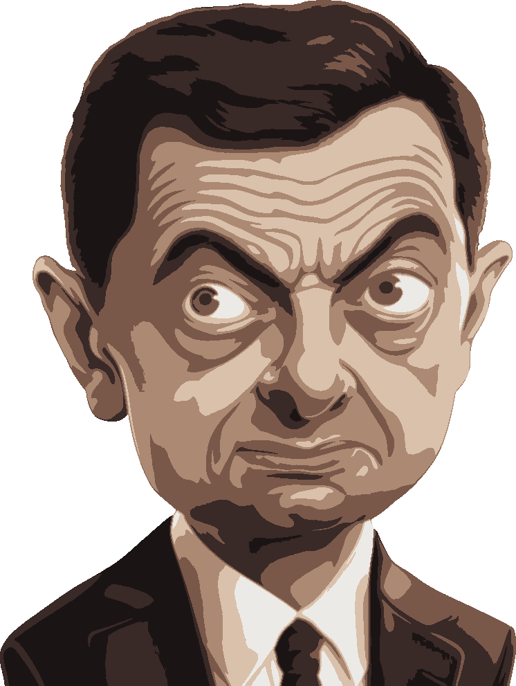 Mr. Bean stencil, painted in 6 colors