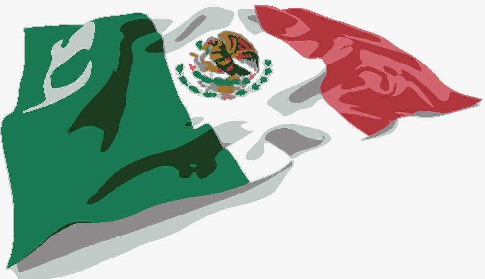 Mexican Flag stencil, painted in 8 colors