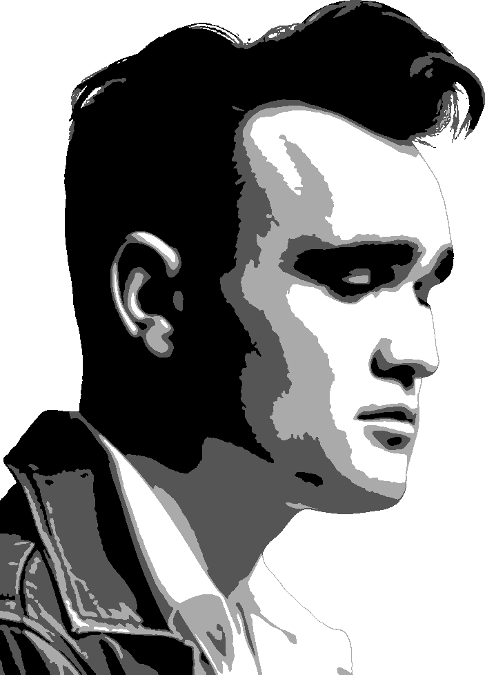 Morrissey stencil, painted in 4 grays