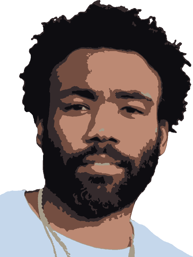 Childish Gambino stencil, painted in 6 colors