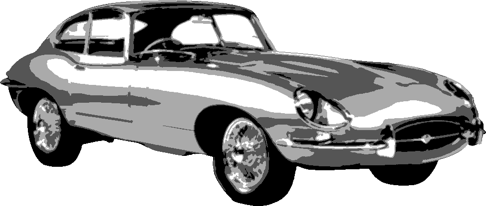Jaguar E-Type stencil, painted in 4 grays