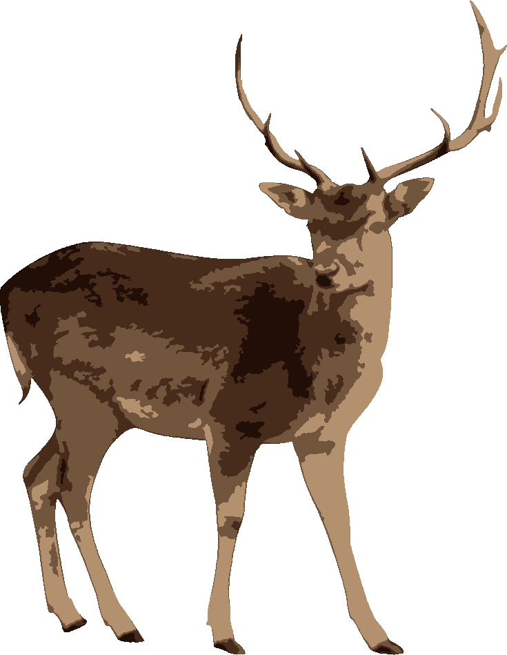 Deer stencil, painted in 4 colors