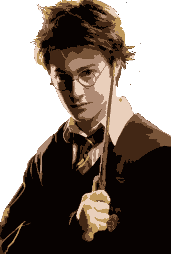 Harry Potter Wand stencil, painted in 6 colors