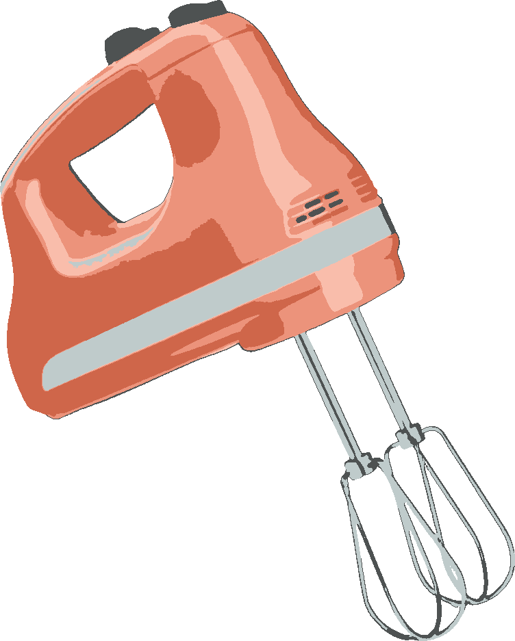 Hand Mixer stencil, painted in 5 colors