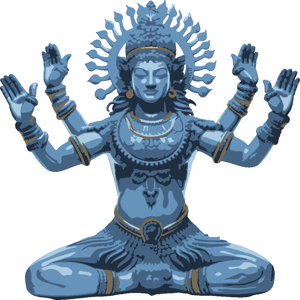 Vishnu stencil, painted in 5 colors