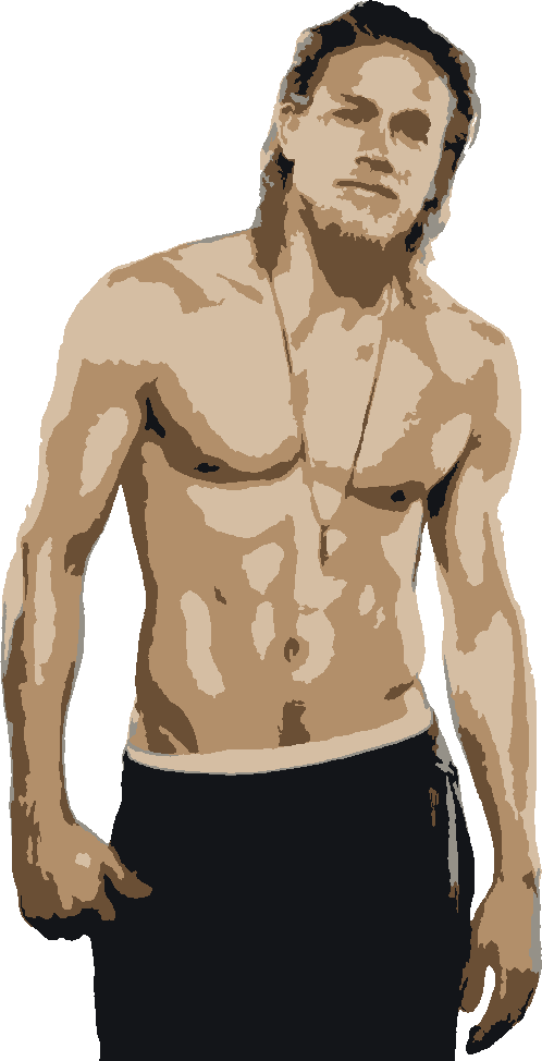 Charlie Hunnam stencil, painted in 5 colors