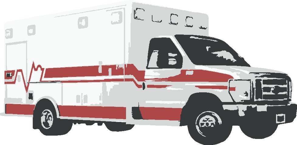 Ambulance stencil, painted in 4 colors