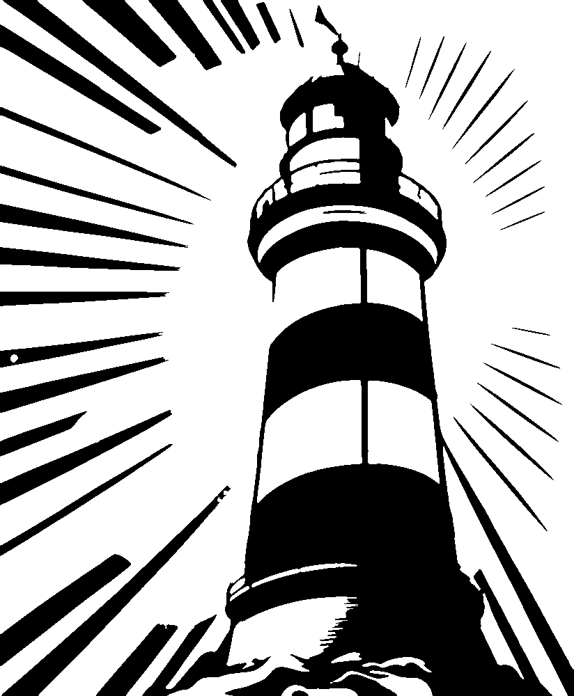 Lighthouse stencil, painted as a single layer