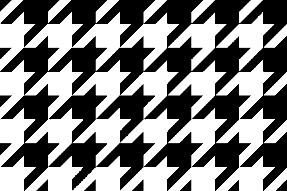 Houndstooth Plaid stencil, painted in 2 grays