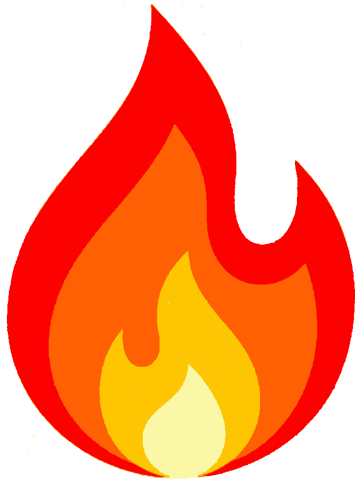 Flames stencil, painted in 4 colors
