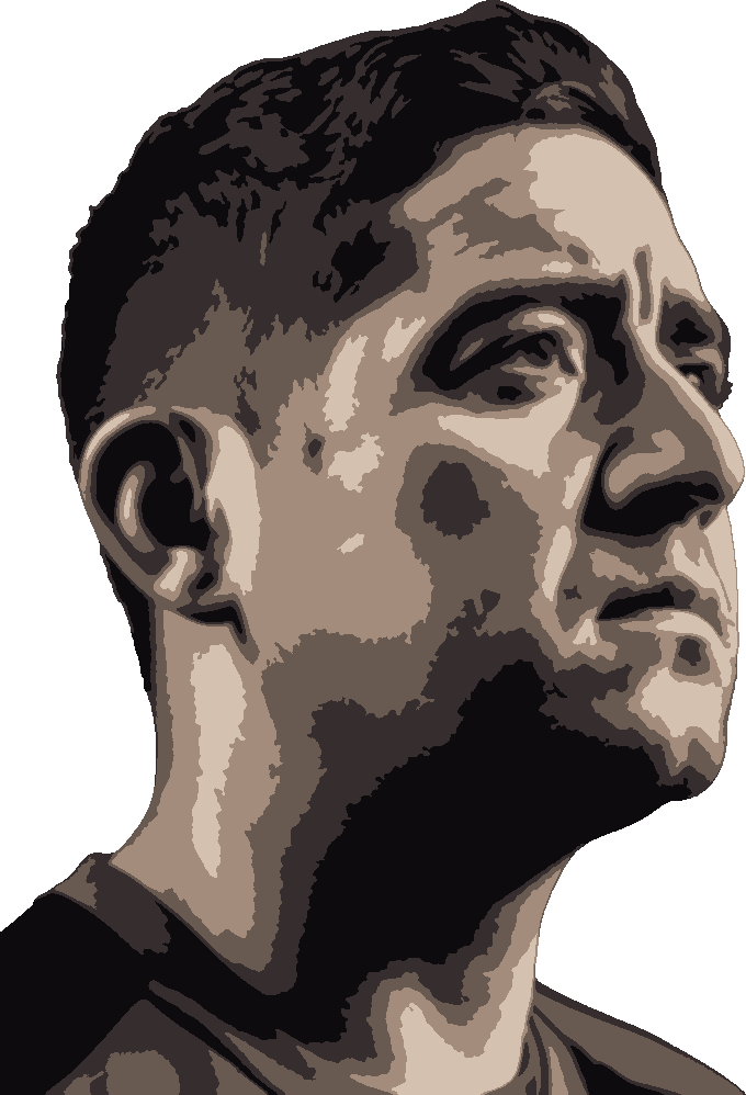 Juan Román Riquelme stencil, painted in 5 colors