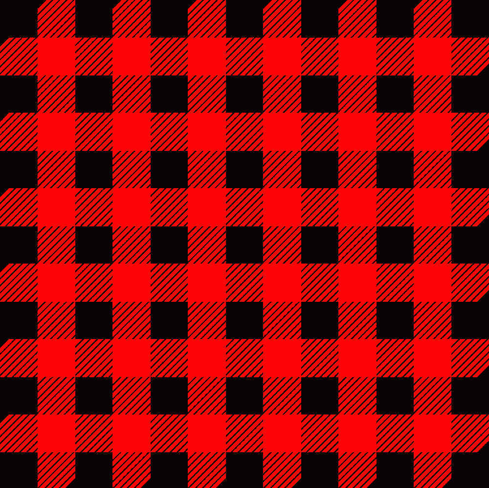 Red Plaid stencil, painted in 2 colors