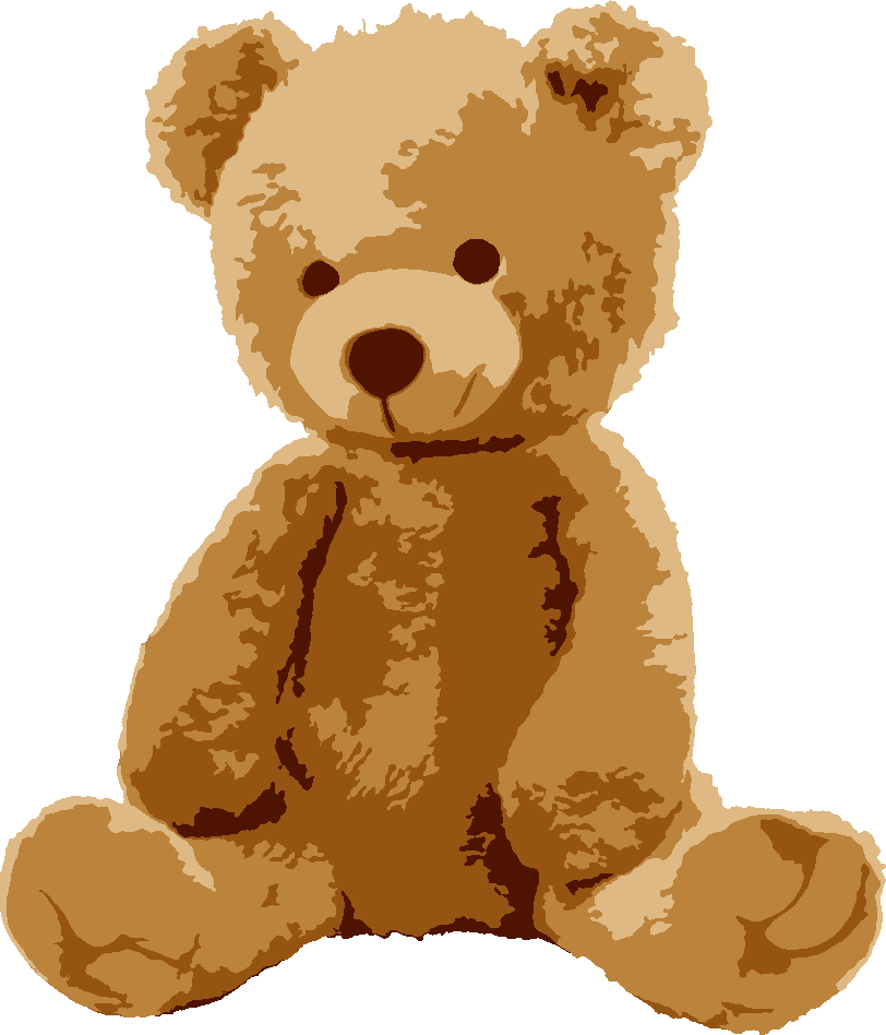 Teddy Bear – Tan Sitting stencil, painted in 4 colors