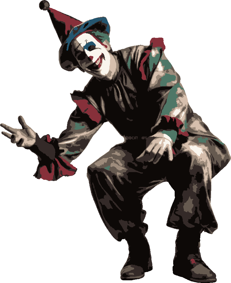 Jester stencil, painted in 9 colors