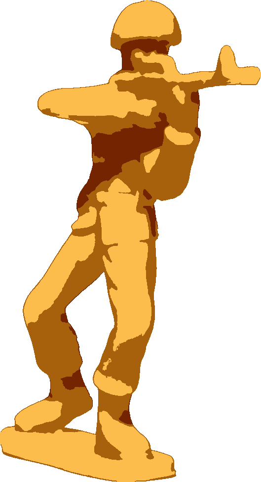Toy Soldier in Khaki stencil, painted in 3 colors