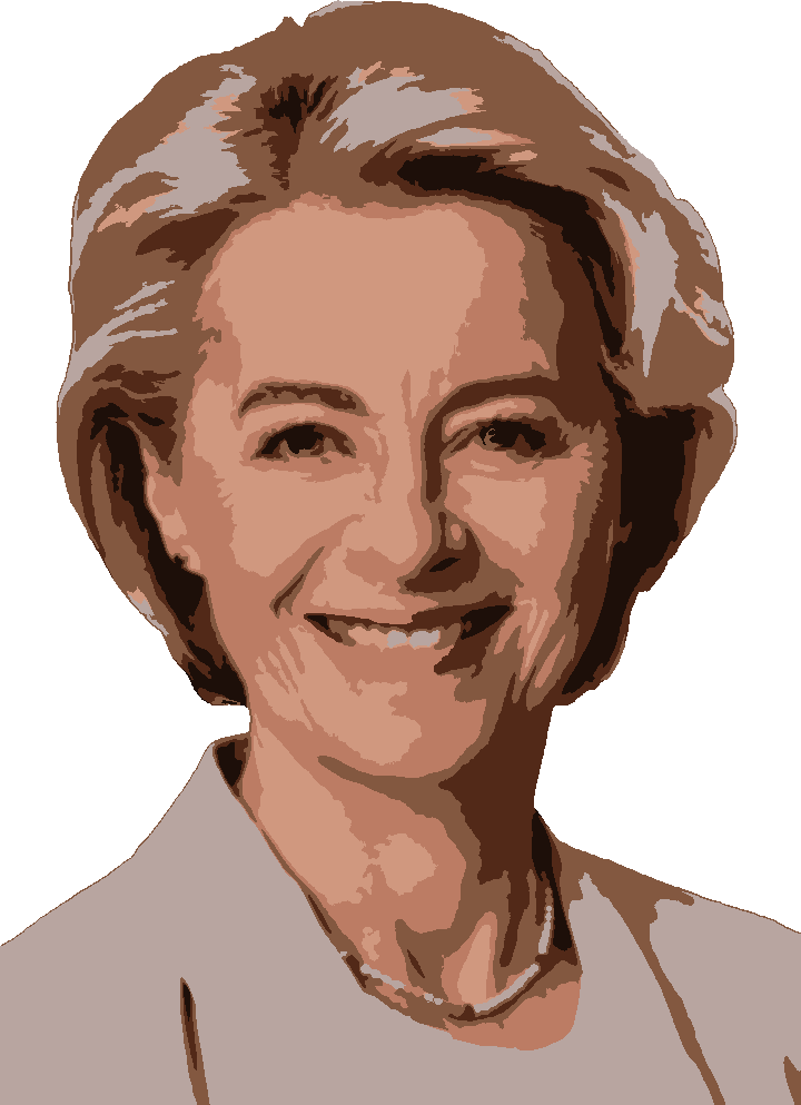 Ursula von der Leyen stencil, painted in 6 colors