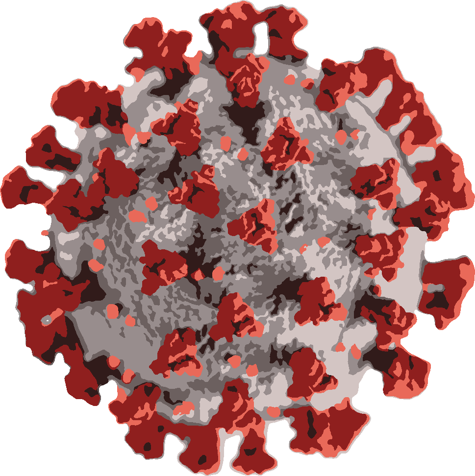 Coronavirus stencil, painted in 6 colors