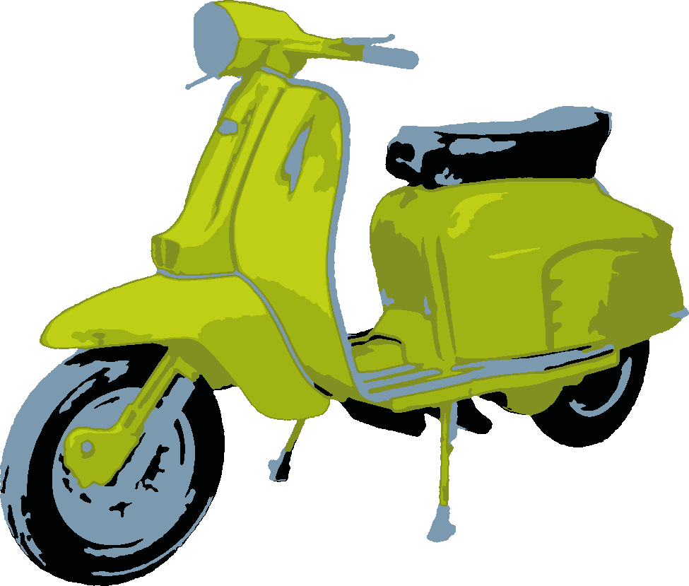Lambretta stencil, painted in 5 colors