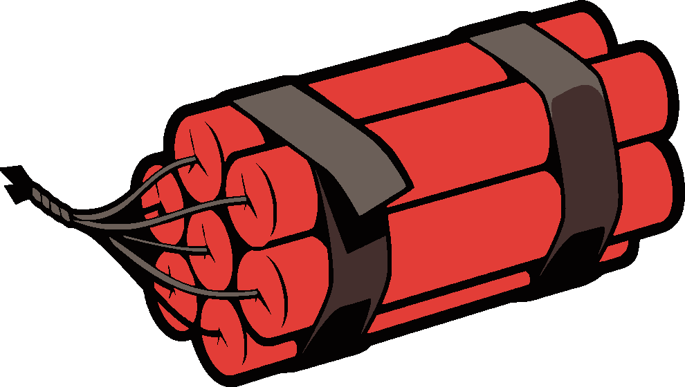 Dynamite stencil, painted in 4 colors