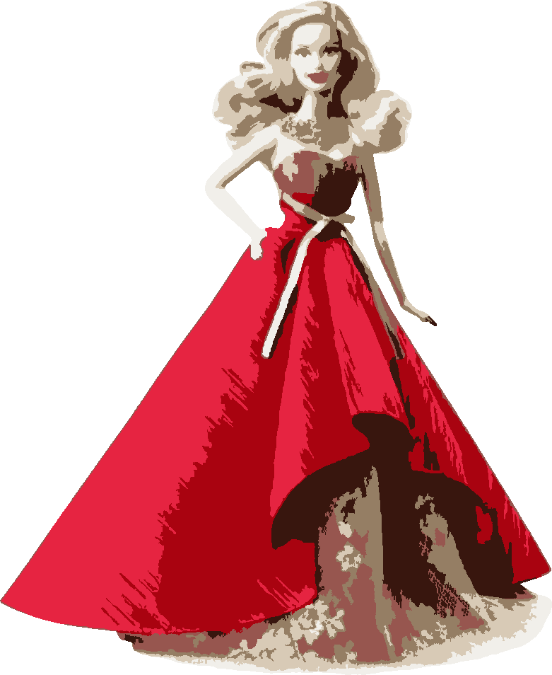Barbie stencil, painted in 7 colors