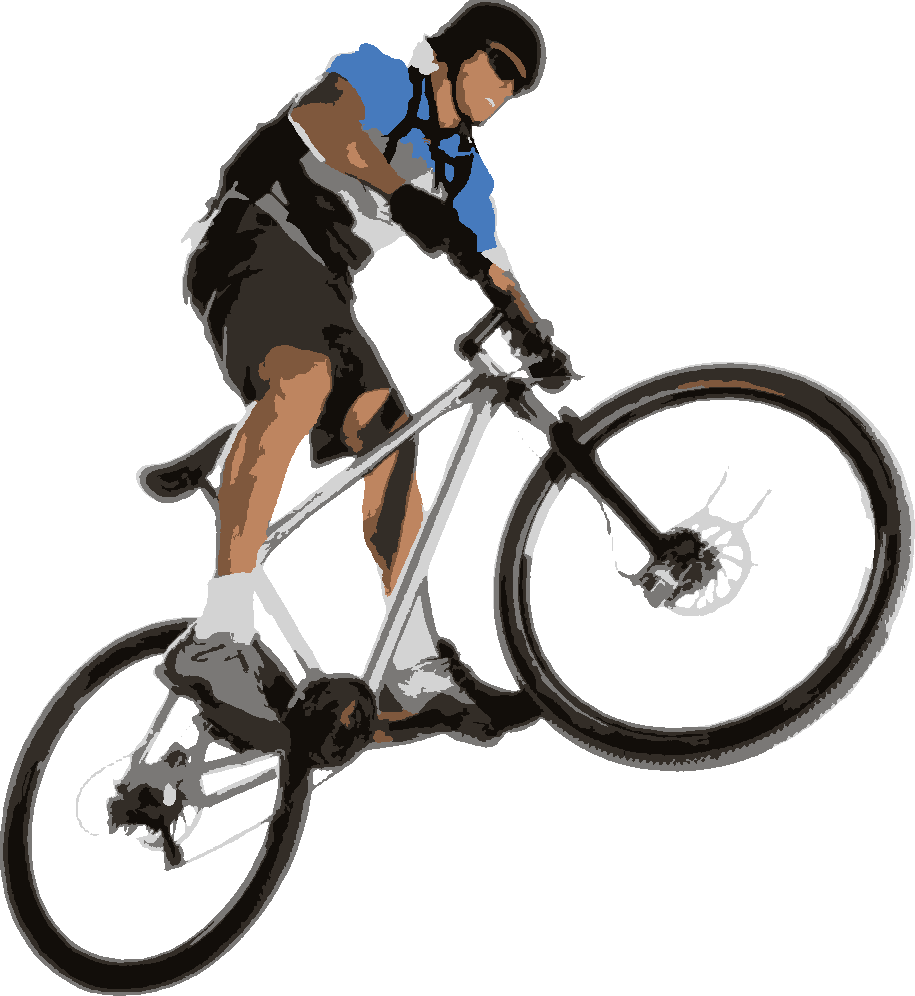 Bike Jump stencil, painted in 7 colors