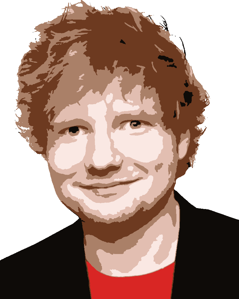 Ed Sheeran stencil, painted in 6 colors