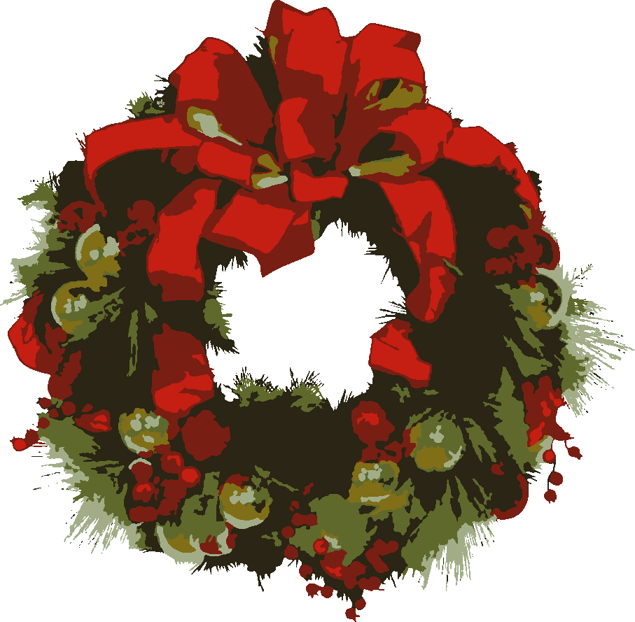 Christmas Wreath – Ornaments stencil, painted in 6 colors