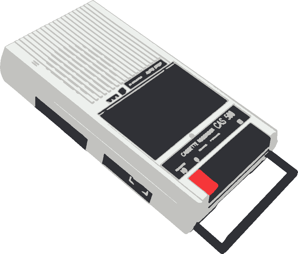 Cassette Player stencil, painted in 4 colors
