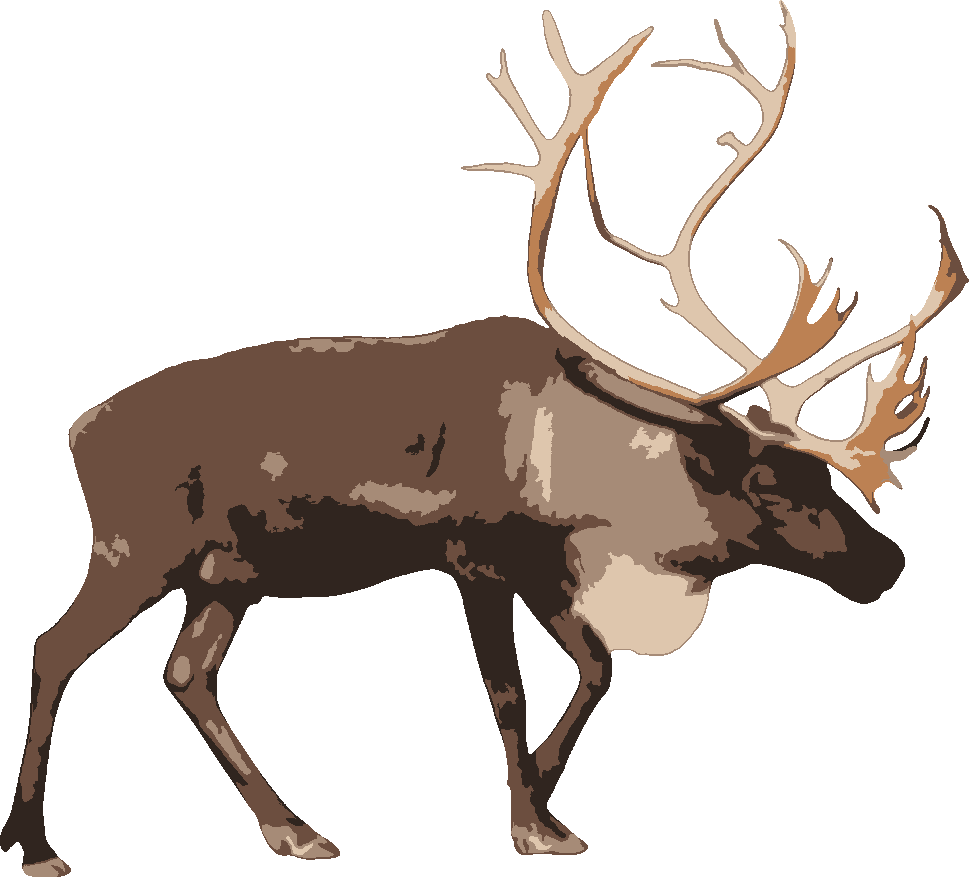 Reindeer stencil, painted in 5 colors