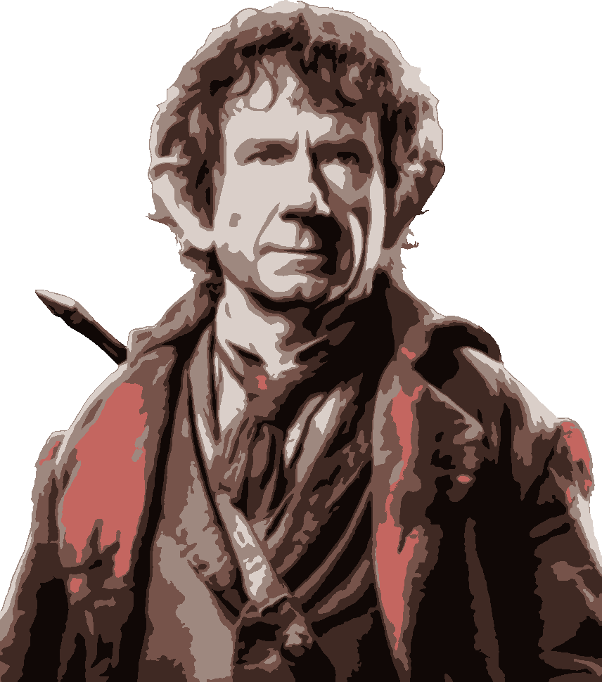 Bilbo Baggins stencil, painted in 6 colors