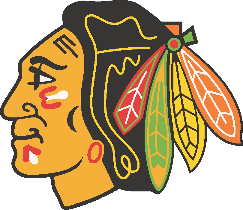 Chicago Blackhawks stencil, painted in 7 colors