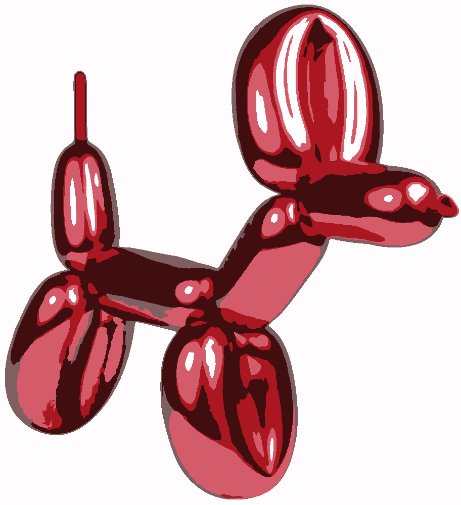Balloon Animal stencil, painted in 5 colors