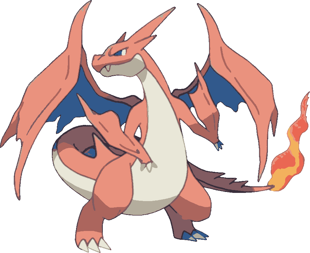 Charizard stencil, painted in 9 colors