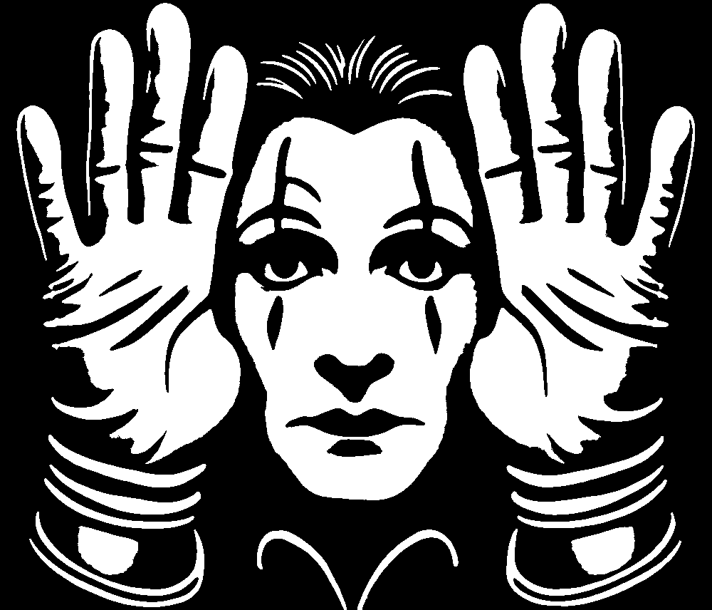 Mime with Imaginary Wall stencil, painted as a reverse single layer