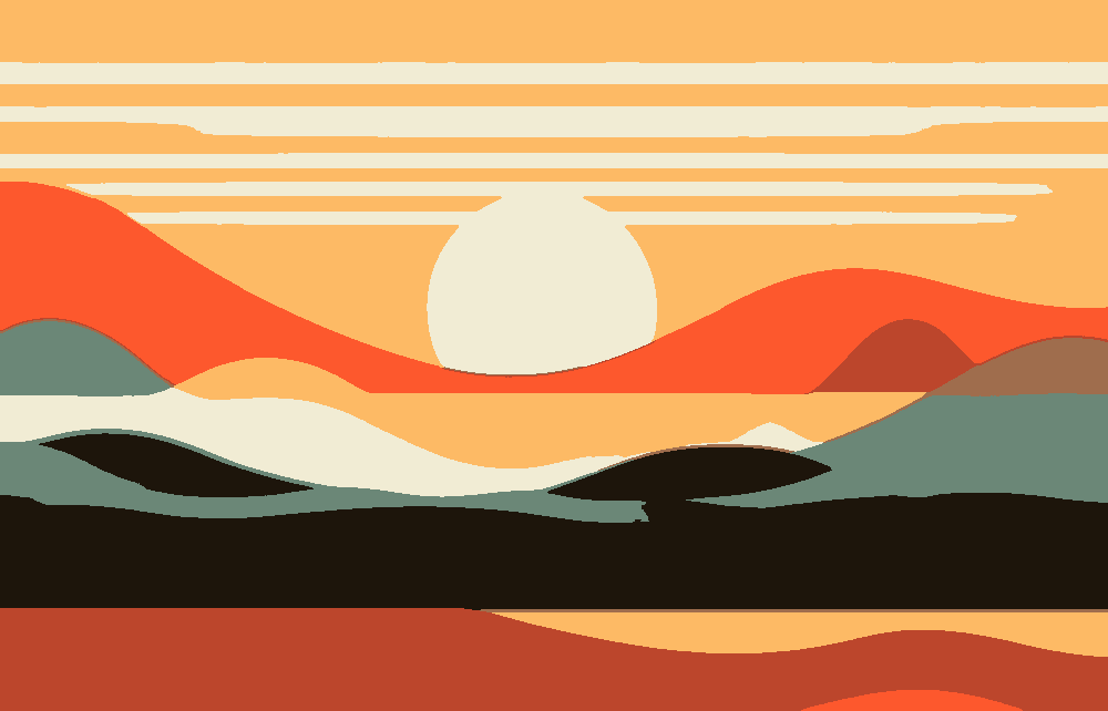 Sunrise stencil, painted in 7 colors