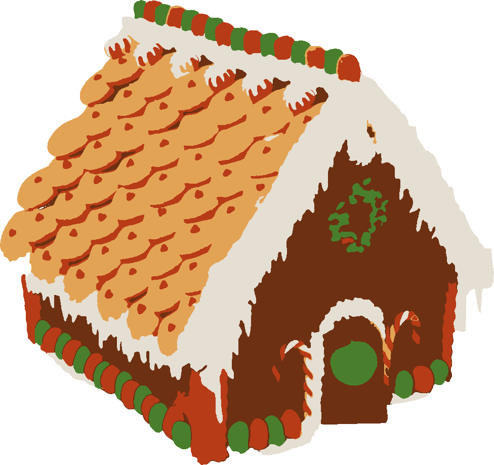 Gingerbread House stencil, painted in 5 colors
